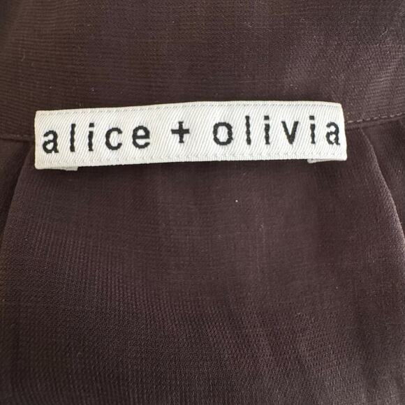 ALICE + OLIVIA Minimalist Brown Shirt Dress - Picture 10 of 10